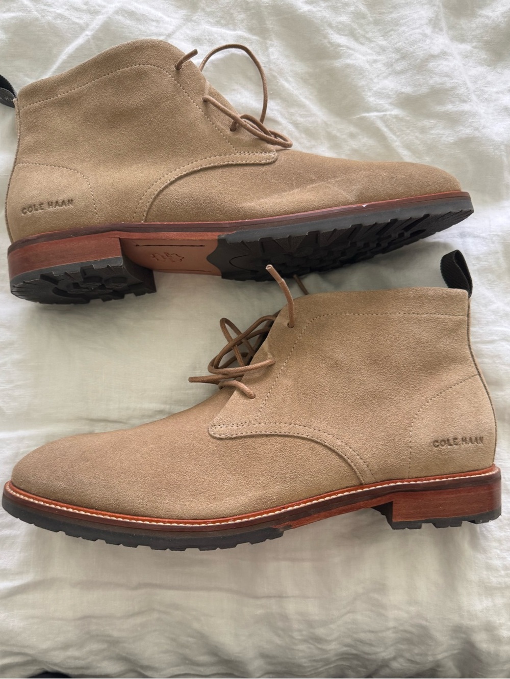 Cole Haan Men’s Beige Suede Chukka Boots